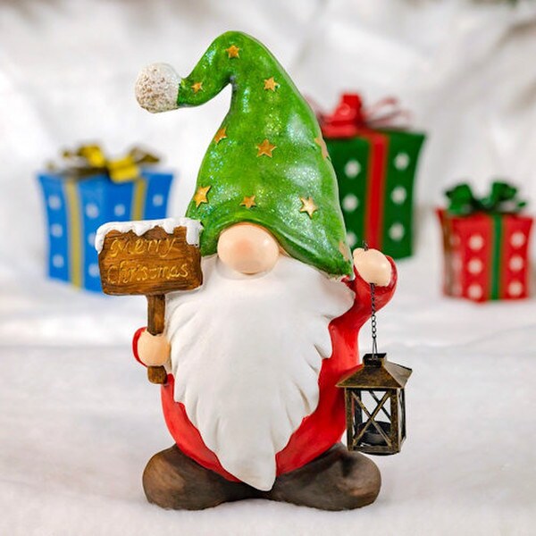 Christmas Garden Gnomes Set of Six Statues